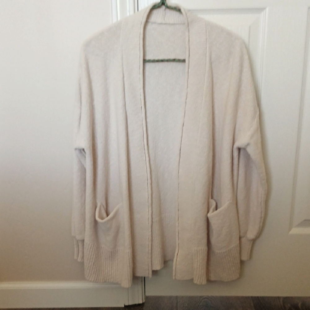 Madewell Cream Cardigan Sweater Open-Front Style Ptp24", L26"